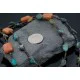 Large 2 Strand Navajo .925 Sterling Silver Natural Turquoise and Carnelian Native American Necklace 15297-1 Large 2 Strand Navajo .925 Sterling Silver Natural Turquoise and Carnelian Native American Necklace 15297-1