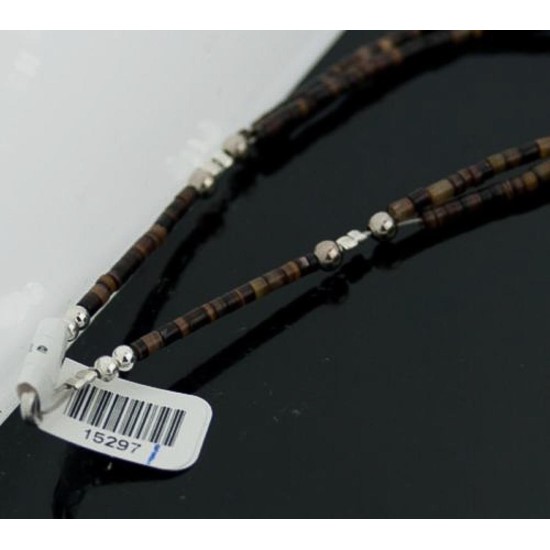 Large Certified Authentic 2 Strand Navajo .925 Sterling Silver Natural Turquoise and Carnelian Native American Necklace 15297-1