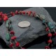 Large Certified Authentic 2 Strand Navajo .925 Sterling Silver Natural Turquoise and Coral Native American Necklace 370834465459