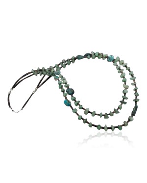 Large Certified Authentic 2 Strand Navajo .925 Sterling Silver Natural Turquoise and Jade Native American Necklace 390618542389