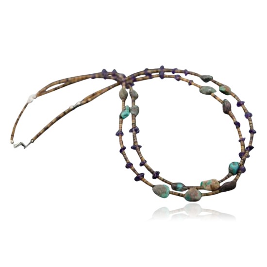 Large Certified Authentic 2 Strand Navajo .925 Sterling Silver Natural Turquoise and LAPIS Native American Necklace 390611034881
