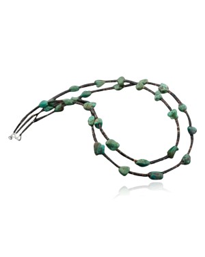 Large Certified Authentic 2 Strand Navajo .925 Sterling Silver Natural Turquoise Native American Necklace 390603321280