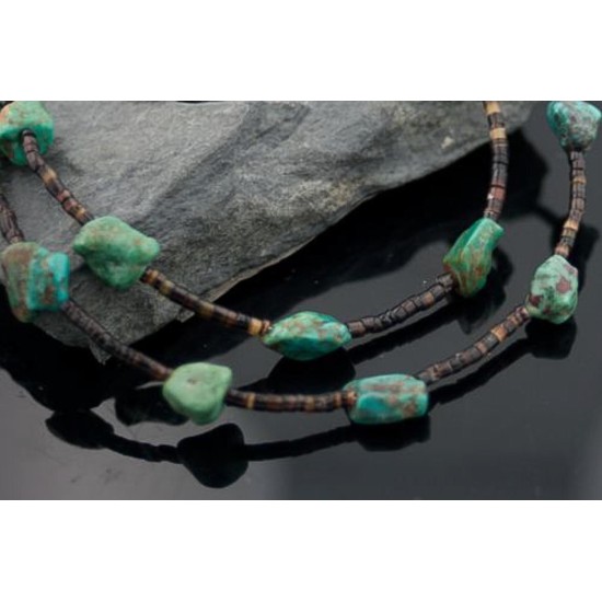 Large Certified Authentic 2 Strand Navajo .925 Sterling Silver Natural Turquoise Native American Necklace 390603321280