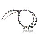 Large Certified Authentic 2 Strand Navajo .925 Sterling Silver Turquoise and Amethyst Native American Necklace 750106-19