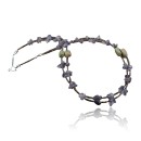 Large Certified Authentic 2 Strand Navajo .925 Sterling Silver Turquoise and Amethyst Native American Necklace 750106-23