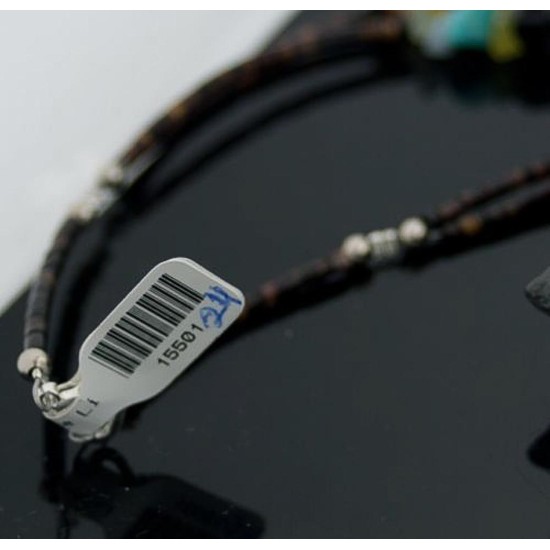 Large Certified Authentic 2 Strand Navajo Native .925 Sterling Silver Multicolor Natural Stone Native American Necklace 370845092673