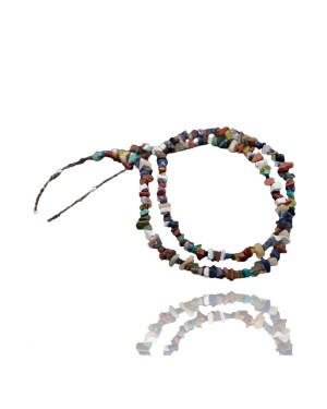 Large Certified Authentic 2 Strand Navajo Native .925 Sterling Silver Multicolor Natural Stone Native American Necklace 390608006843