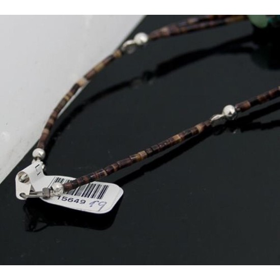 Large Certified Authentic 2 Strand Navajo Native .925 Sterling Silver Multicolor Natural Stone Native American Necklace 390608006843