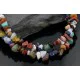 Large 2 Strand Navajo Native .925 Sterling Silver Multicolor Stones Native American Necklace 15501-123