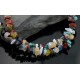 Large Certified Authentic 2 Strand Navajo Native .925 Sterling Silver Multicolor Stones Native American Necklace 15501-16
