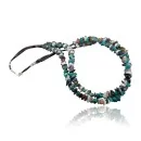 Large 2 Strand Navajo Native .925 Sterling Silver Multicolor Stones Native American Necklace 390593126019