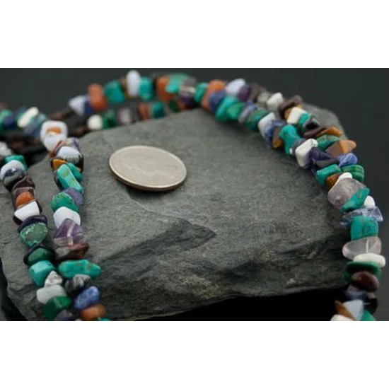 Large 2 Strand Navajo Native .925 Sterling Silver Multicolor Stones Native American Necklace 390593126019 Large 2 Strand Navajo Native .925 Sterling Silver Multicolor Stones Native American Necklace 390593126019