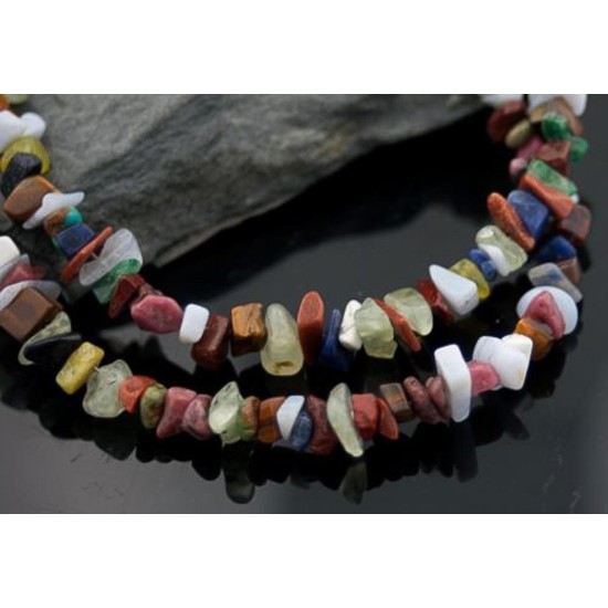 Large Certified Authentic 2 Strand Navajo Native .925 Sterling Silver Multicolor Stones Native American Necklace 390603321293