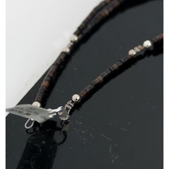 Large Certified Authentic 2 Strand Navajo Native .925 Sterling Silver Multicolor Stones Native American Necklace 390603321293