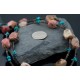 Large Certified Authentic 2 Strand Navajo Native .925 Sterling Silver Turquoise and Jasper Native American Necklace 15304-17