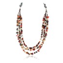 Large Certified Authentic 3 Strand Navajo .925 Sterling Silver Multicolor Natural Stone 122 Native American Necklace 371062918948