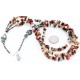 Large Certified Authentic 3 Strand Navajo .925 Sterling Silver Multicolor Natural Stone 122 Native American Necklace 371062918948