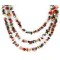 Large Certified Authentic 3 Strand Navajo .925 Sterling Silver Multicolor Natural Stone 124 Native American Necklace 390848381722