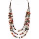Large Certified Authentic 3 Strand Navajo .925 Sterling Silver Multicolor Natural Stone 23 Native American Necklace 15862-5
