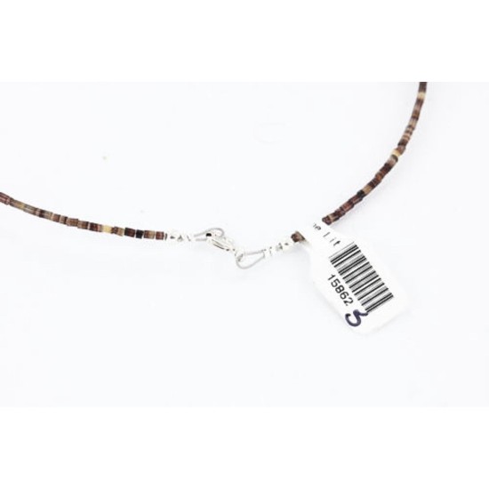 Large Certified Authentic 3 Strand Navajo .925 Sterling Silver Multicolor Natural Stone 23 Native American Necklace 15862-5