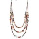 Large Certified Authentic 3 Strand Navajo .925 Sterling Silver Multicolor Natural Stone 631 Native American Necklace 15863-1