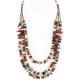 Large Certified Authentic 3 Strand Navajo .925 Sterling Silver Multicolor Natural Stone Native American Necklace 15862-6