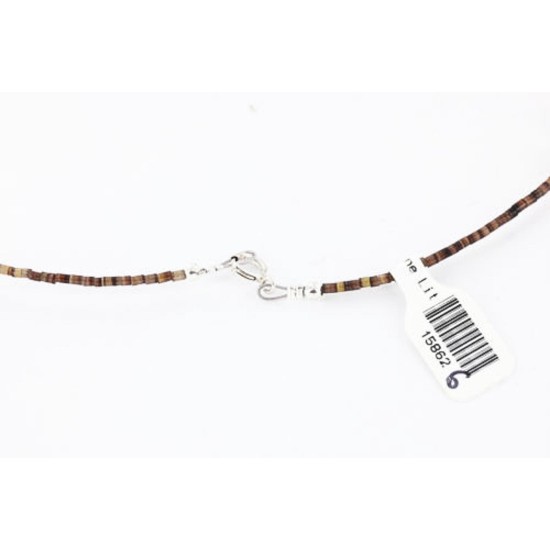 Large Certified Authentic 3 Strand Navajo .925 Sterling Silver Multicolor Natural Stone Native American Necklace 15862-6