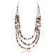 Large Certified Authentic 3 Strand Navajo .925 Sterling Silver Multicolor Natural Stone Native American Necklace 371034229410