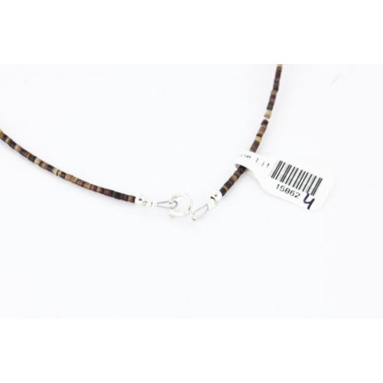 Large Certified Authentic 3 Strand Navajo .925 Sterling Silver Multicolor Natural Stone Native American Necklace 371034229410