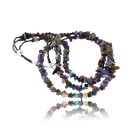 Large 3 Strand Navajo .925 Sterling Silver Multicolor Stones Native American Necklace 15795-4
