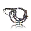 Large 3 Strand Navajo .925 Sterling Silver Multicolor Stones Native American Necklace 15795-4