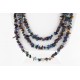Large Certified Authentic 3 Strand Navajo .925 Sterling Silver Multicolor Stones Native American Necklace 15795-4