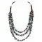 Large 3 Strand Navajo .925 Sterling Silver Multicolor Stones Native American Necklace 15795-7 Large 3 Strand Navajo .925 Sterling Silver Multicolor Stones Native American Necklace 15795-7
