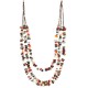 Large Certified Authentic 3 Strand Navajo .925 Sterling Silver Multicolor Stones Native American Necklace 15863-3