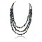 Large Certified Authentic 3 Strand Navajo .925 Sterling Silver Multicolor Stones Native American Necklace 370989782913