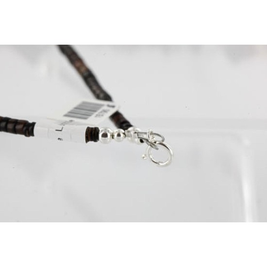 Large Certified Authentic 3 Strand Navajo .925 Sterling Silver Multicolor Stones Native American Necklace 370991281528