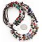 Large 3 Strand Navajo .925 Sterling Silver Multicolor Stones Native American Necklace 371018535783