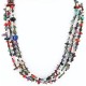 Large Certified Authentic 3 Strand Navajo .925 Sterling Silver Multicolor Stones Native American Necklace 371018535783