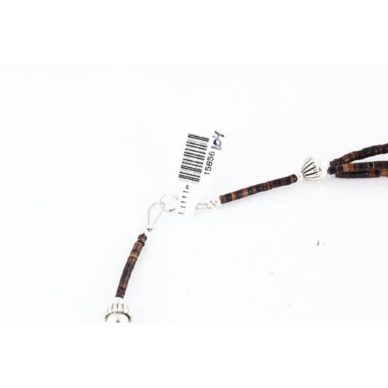 Large Certified Authentic 3 Strand Navajo .925 Sterling Silver Multicolor Stones Native American Necklace 371018535783