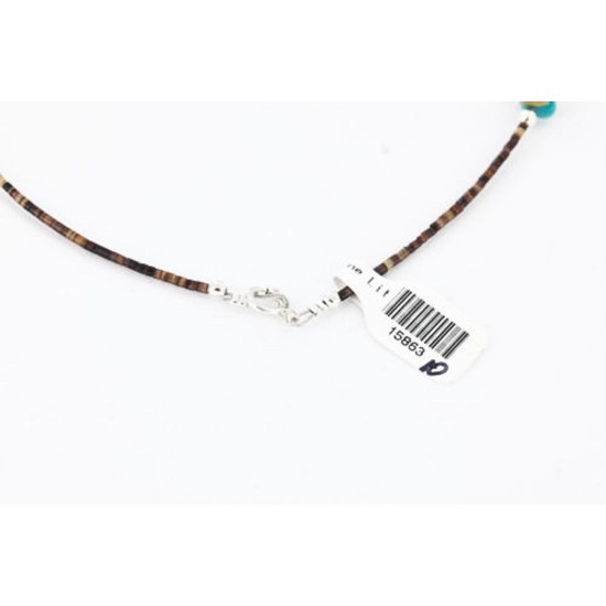 Large Certified Authentic 3 Strand Navajo .925 Sterling Silver Multicolor Stones Native American Necklace 371037504788