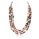 Large Certified Authentic 3 Strand Navajo .925 Sterling Silver Multicolor Stones Native American Necklace 371062765131