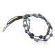 Large Certified Authentic 3 Strand Navajo Native .925 Sterling Silver LAPIS and Turquoise Native American Necklace 1593-14