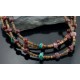 Large Certified Authentic 3 Strand Navajo Native .925 Sterling Silver Multicolor Stones Native American Necklace 370814838833