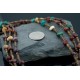 Large Certified Authentic 3 Strand Navajo Native .925 Sterling Silver Multicolor Stones Native American Necklace 370814838833