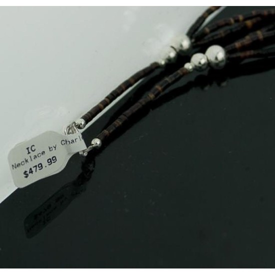 Large Certified Authentic 3Strand Navajo Native .925 Sterling Silver Turquoise and Multicolor Stones Native American Necklace 1593-10