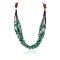 Large Certified Authentic 5 Strand Navajo .925 Sterling Silver Natural Turquoise and Jasper Native American Necklace 25259