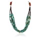 Large Certified Authentic 5 Strand Navajo .925 Sterling Silver Natural Turquoise and Jasper Native American Necklace 25259