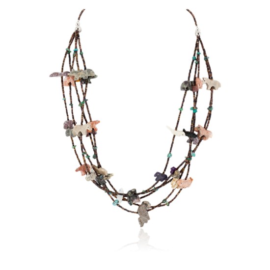 Large Certified Authentic 5 Strand Navajo .925 Sterling Silver Natural Turquoise Multicolor Stones Native American Necklace 17030 Large Certified Authentic 5 Strand Navajo .925 Sterling Silver Natural Turquoise Multicolor Stones Native American Necklace 17030