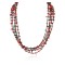 Large Certified Authentic 5 Strands Navajo Native .925 Sterling Silver Turquoise and Coral Native American Necklace 750132-3