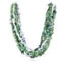 Large 6 Strand Navajo .925 Sterling Silver Natural Turquoise Jade and Opalite Native American Necklace 16012